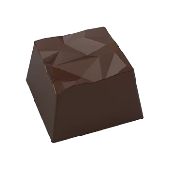 Pastry Chef's Boutique PCB741 Polycarbonate Crinkled Geometric Square Praline Chocolate Mold - 26x26x16mm - 10gr - 4x8 Cavity...