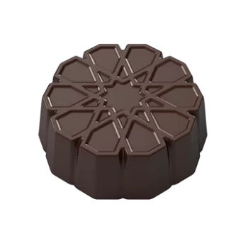 Pastry Chef's Boutique PCB758 Polycarbonate Fantasy Star Mooncake Praline Chocolate Mold - 35x34x12mm - 11gr - 4x6 Cavity - 2...