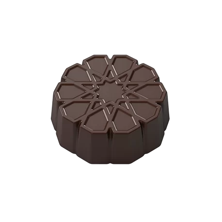 Pastry Chef's Boutique PCB758 Polycarbonate Fantasy Star Mooncake Praline Chocolate Mold - 35x34x12mm - 11gr - 4x6 Cavity - 2...