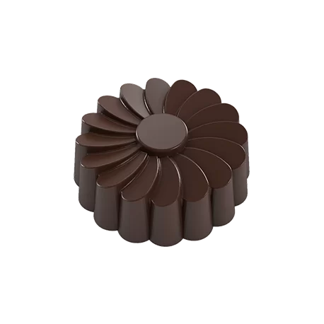 Pastry Chef's Boutique PCB465 Polycarbonate Geometric Daisy Flower Praline Chocolate Mold - 34x12mm - 10 gr - 4x7 Cavity - 27...