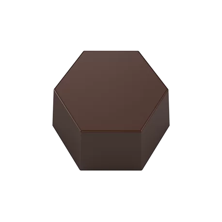 Pastry Chef's Boutique PCB752 Polycarbonate Geometric Hexagon Shaped Chocolate Praline Mold - 30x26x16 mm - 28 Cavity - 10gr ...