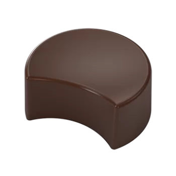 Pastry Chef's Boutique PCB598 Polycarbonate Half Moon Shaped Praline Chocolate Mold - 33x28x14mm - 10gr - 4x8 Cavity - 275x17...