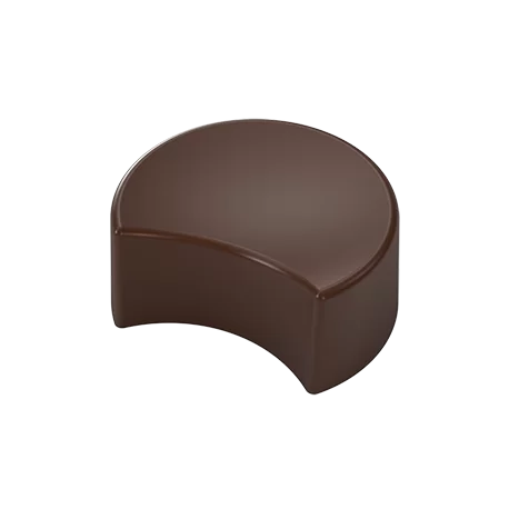 Pastry Chef's Boutique PCB598 Polycarbonate Half Moon Shaped Praline Chocolate Mold - 33x28x14mm - 10gr - 4x8 Cavity - 275x17...