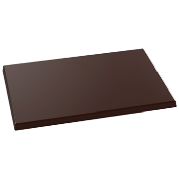 Polycarbonate Large Flat Rectangular Base Chocolate Bark Mold - 120x80x5mm - 55gr - 1x3 Cavity - 275x175x25mm