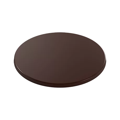 Pastry Chef's Boutique PCB393 Polycarbonate Large Flat Round Shaped Chocolate Base Disc Mold - 120x120x5mm - 66gr - 1x2 Cavit...