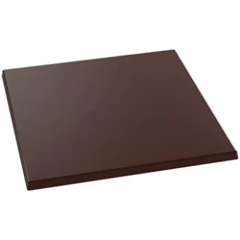 Pastry Chef's Boutique PCB392 Polycarbonate Large Flat Square Base Shaped Chocolate Bark Mold - 120x120x5mm - 83gr - 1x2 Cavi...