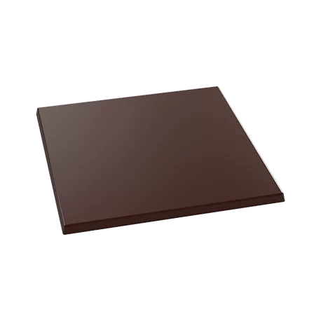 Pastry Chef's Boutique PCB392 Polycarbonate Large Flat Square Base Shaped Chocolate Bark Mold - 120x120x5mm - 83gr - 1x2 Cavi...