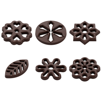 Pastry Chef's Boutique PCB236 Polycarbonate Nature Variety Plaque Decorations Chocolate Mold - 275x175x25mm - 1.5gr - 4x7 Cav...