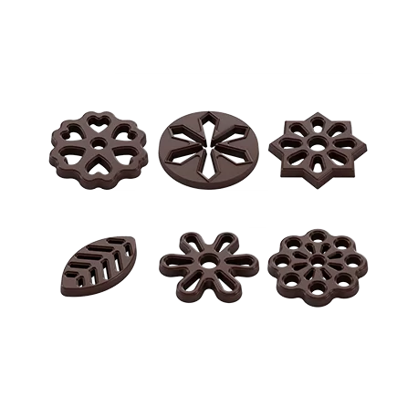 Pastry Chef's Boutique PCB236 Polycarbonate Nature Variety Plaque Decorations Chocolate Mold - 275x175x25mm - 1.5gr - 4x7 Cav...