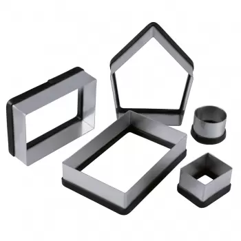 Stainless Steel Christmas Gingerbread House Mold Kit - 120 mm x 138 mm x 140 h mm - 5 pcs