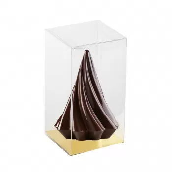 Pastry Chef's Boutique SFB150.25 Large Clear Plastic Chocolate Tree, Egg Box Packaging with Gold Base - Pack of 25 - 150 x 15...