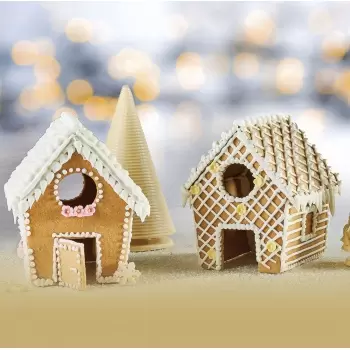 Stainless Steel Christmas Gingerbread House Mold Kit - 120 mm x 138 mm x 140 h mm - 5 pcs