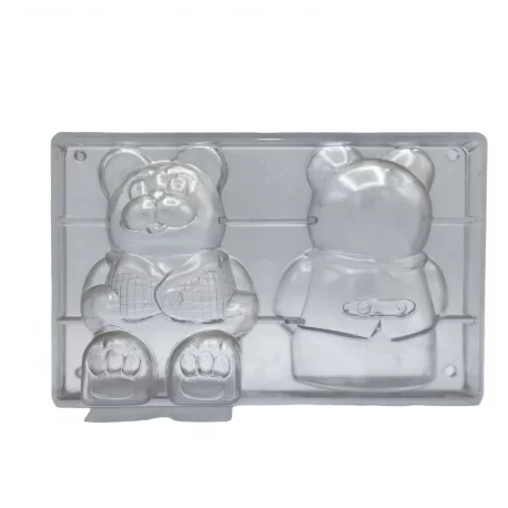 Cabrellon 10989 Polycarbonate Chocolate Large Bear Mold - Large - 157 x 110 mm - 1 Subject Front and Back - 275 x 175 mm East...
