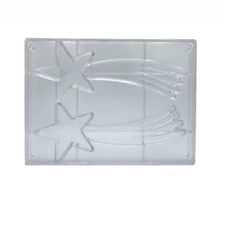 Cabrellon 1418 Polycarbonate Chocolate Shooting Star Mold - 237mm x 95mm x 18mm H - 2 x 1 cavity Holidays Molds