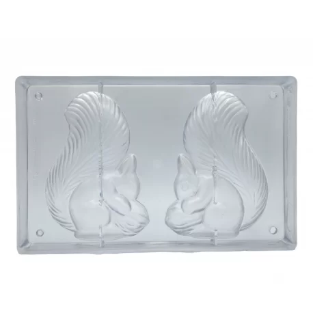 Cabrellon 10599 Polycarbonate Squirrel Chocolate Mold - 149 x 105 mm - 2 x 1 Cavity - 275 x 175 mm Holidays Molds