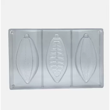 Polycarbonate Cocoa Pod Chocolate Mold - 140 mm x 61 mm - 3 cavity