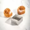 Pavoni XF57 Microperforated Stainless Steel Square Viennoiseries Tart Ring by Johan Martin - 80 mm x 80 mm x 45 mm h Bread Ring