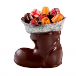 Christmas Santa Boot Thermoformed Chocolate Mold - h 135 mm - 1 full piece front and back
