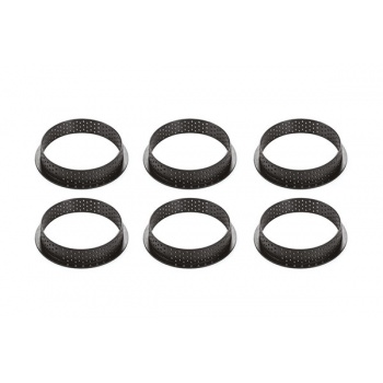 Silikomart 52.243.20.0165 Silikomart Professional TARTE RING Ø80 mm - Set of 6 Rings - H20 mm - Black Round Tart Ring