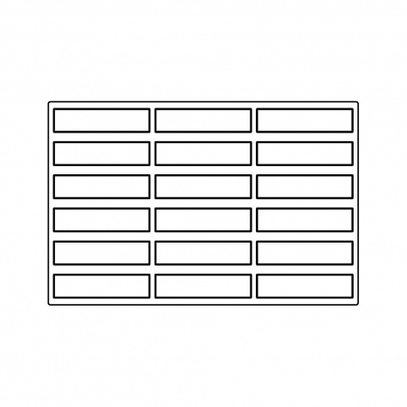 Pavoni LS07 Pavoni Chocoflex Silicone Rectangle Ganache Bar Mold - 90 mm x 22 mm x 10 mm H - 19.5ml - 18 indents Non-Stick Si...