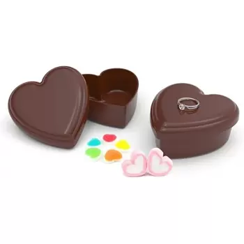 Pastry Chef's Boutique PCB776310 Heart Shaped Box Chocolate Mold - 85 mm x 92 mm x 42 mm Valentine's Molds