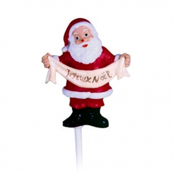 Pastry Chef's Boutique 70265 Buche Log Cake Decoration - Merry Christmas Santa Claus figurine on stick - 4.5cm - 72pcs Log & ...