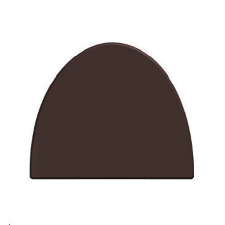 Pastry Chef's Boutique P81826 Yule Log End Decoration Plastic Mold - Plain Half Oval - 90mm x 75mm x 4mm - 2 plates with 6 ca...
