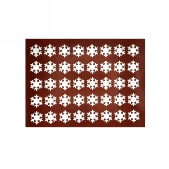 Pastry Chef's Boutique COP04040 Silicone Chocolate Decorations Chablons Mat - Snowflakes - Small - 40 mm - 40 indents Chocola...