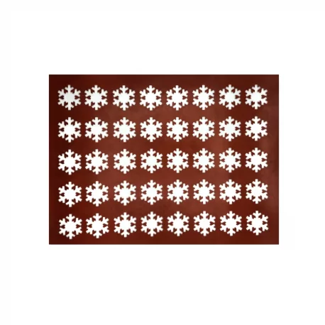 Pastry Chef's Boutique COP04040 Silicone Chocolate Decorations Chablons Mat - Snowflakes - Small - 40 mm - 40 indents Chocola...