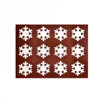 Pastry Chef's Boutique COP08012 Silicone Chocolate Decorations Chablons Mat - Snowflakes - Large - 80 mm - 12 indents Chocola...