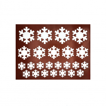 Silicone Chocolate Decorations Chablons Mat - Snowflakes - Mixture of Small, Medium, and Large - 17 indents