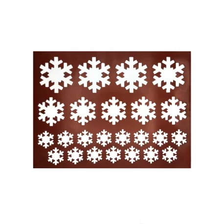 Pastry Chef's Boutique COPMIX01 Silicone Chocolate Decorations Chablons Mat - Snowflakes - Mixture of Small, Medium, and Larg...