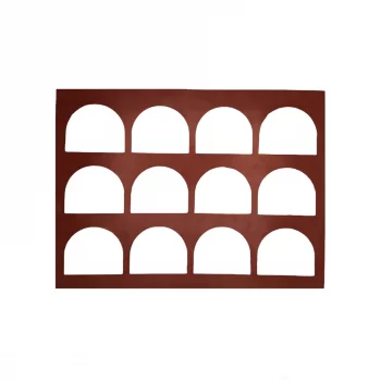 Pastry Chef's Boutique CANAMP07512 Silicone Chocolate Decorations Chablons Mat - Dome - 75 x 85 mm - 12 indents Chocolate Cha...