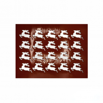Silicone Chocolate Decorations Chablons Mat - Reindeer Stag - 50 x 50 mm - 24 indents