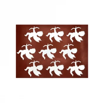 Pastry Chef's Boutique CUP10009 Silicone Chocolate Decorations Chablons Mat - Cupid - Large - 100 x 88 mm - 9 indents Chocola...