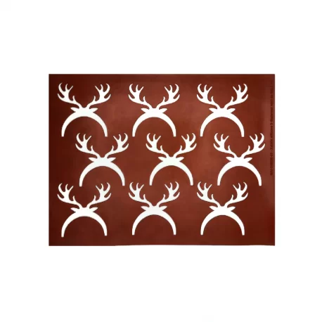 Pastry Chef's Boutique DIR09009 Silicone Chocolate Decorations Chablons Mat - Antlers - 9 x 9.2cm - 9 indents Chocolate Chabl...