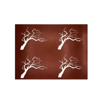 Pastry Chef's Boutique ARB14304 Silicone Chocolate Decorations Chablons Mat - Spooky Halloween Tree - 145 x 120 mm - 4 indent...