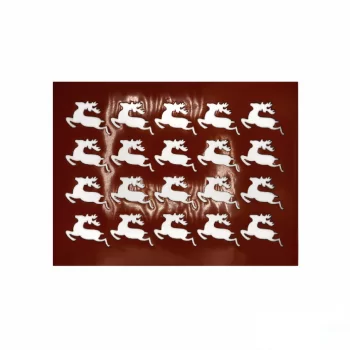Pastry Chef's Boutique REN07020 Silicone Chocolate Decorations Chablons Mat - Flying Reindeer - 70 x 50 mm - 20 indents Choco...