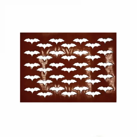 Silicone Chocolate Decorations Chablons Mat - Bats - 70 x 27 mm - 28 indents Silicone Chocolate Decorations Chablons Mat - Bats - 70 x 27 mm - 28 indents