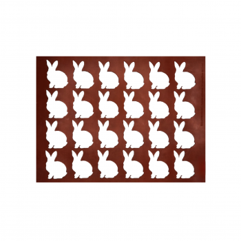 Pastry Chef's Boutique CON05024 Silicone Chocolate Decorations Chablons Mat - Bunny Rabbit - Large - 50 mm - 24 indents Choco...