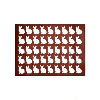 Pastry Chef's Boutique CON03045 Silicone Chocolate Decorations Chablons Mat - Bunny Rabbit - Small - 30 mm - 45 indents Choco...