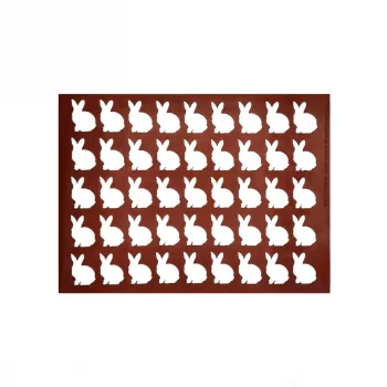 Pastry Chef's Boutique CON03045 Silicone Chocolate Decorations Chablons Mat - Bunny Rabbit - Small - 30 mm - 45 indents Choco...