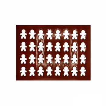 Pastry Chef's Boutique GIN05032 Silicone Chocolate Decorations Chablons Mat - Gingerbread Man - 50 x 35 mm - 32 indents Choco...