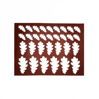 Pastry Chef's Boutique AGC00128 Silicone Chocolate Decorations Chablons Mat - Oak Tree Leaves - 32 Indents Chocolate Chablons...