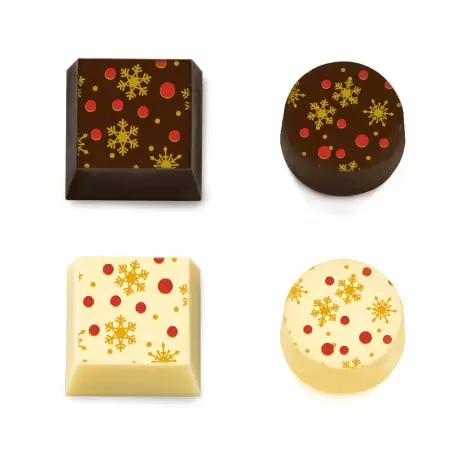Chocolate World F031788 Chocolate Transfer Sheets - Rubert 3 Christmas Snowflakes - 300mm x 400mm - 10 sheets Chocolate Trans... Chocolate World F031788 Chocolate Transfer Sheets - Rubert 3 Christmas Snowflakes - 300mm x 400mm - 10 sheets Chocolate Trans...