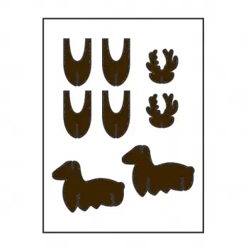 Pastry Chef's Boutique S0428 Reindeer Kit Decoration Silicone Stencil Mold - antlers, legs and deer - 4pcs a set - 2 sets per...