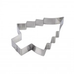Polished Steel Christmas Tree Cake Ring - 240mm x 190mm x h40mm