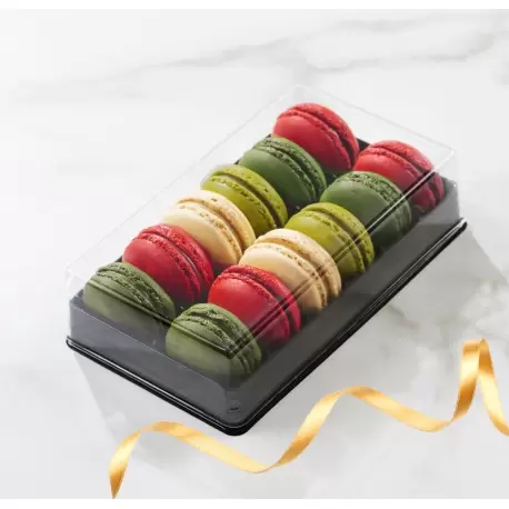 Pastry Chef's Boutique DCM12BK 	Clear Plastic Macarons Storage and Gift Boxes - 12 Macarons - Pack of 60 Macarons Packaging