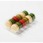 	Clear Plastic Macarons Storage and Gift Boxes - Clear Base -  12 Macarons - Pack of 60