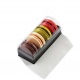 Pastry Chef's Boutique DCM4BK Clear Plastic Macarons Storage and Gift Boxes - Black Base - 4 Macarons - Pack of 60 Macarons P...